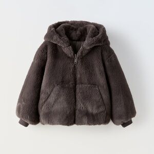 New Zara Reversible Faux Fur Jacket